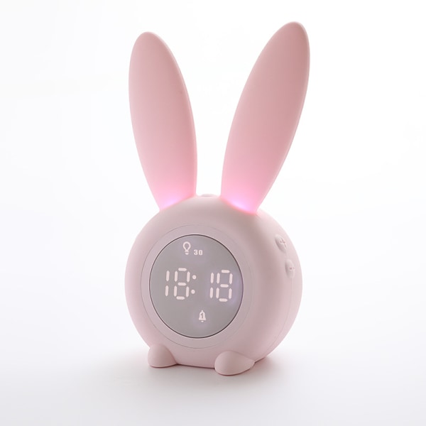 Pink, sød kaninformet induktions-vækkeur, automatisk br