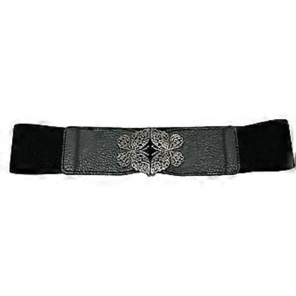 Bredt midjebelte for kvinner, elegant uthulet sommerfuglspennekorsett, universelt midjebelte for kvinner, kjole, skjorte, bredt korsett, svart Black