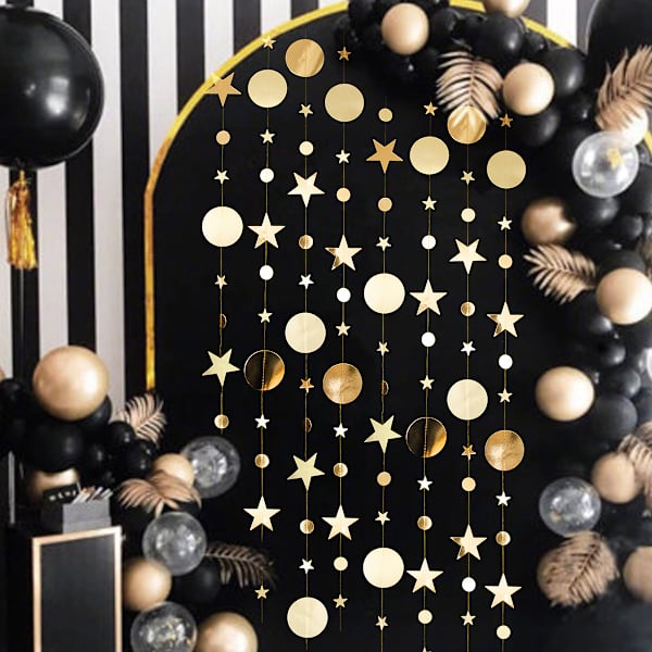 Kulta - Glitter Paper Garland Pieni Pyöreä Juhla Dekoraatio Banneri
