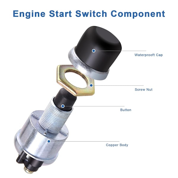 2 st Vattentäta Motortryckknappar Startbrytare 12V Start P