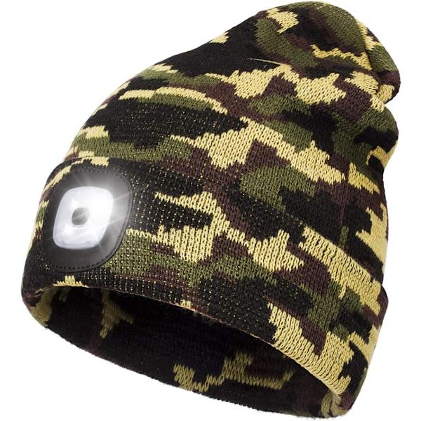 LED Hue med Lys - Army Grøn, USB Genopladelig Håndfri 4 L
