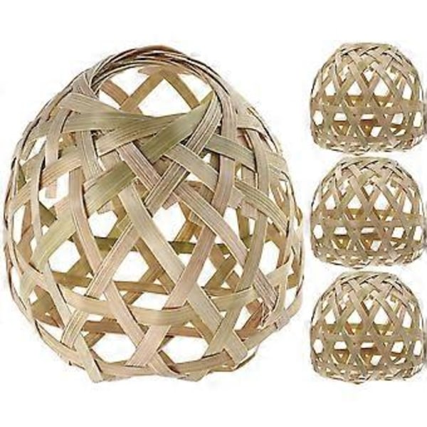 4 st Vävd Bambu Lampskärm Lampöverdrag Rustik Stil Vävd Lampskärm Hängande Lampa Lampskärm