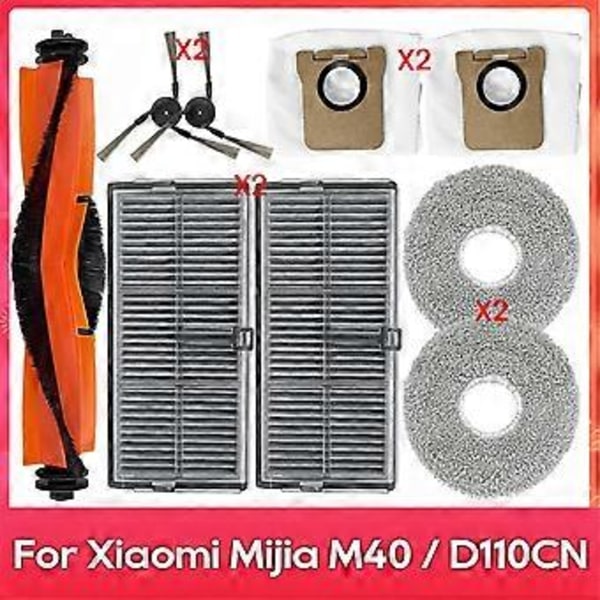 Til Xiaomi Mijia Omni M40 / D110CN Reservedele Hovedbørste Sidebørste Hepa Filtre Moppeklud Støvpose