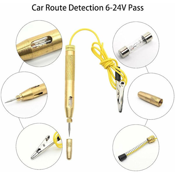 Bilspændingstester Pen Too, 6v-12v Spændingstestlampe Bil T