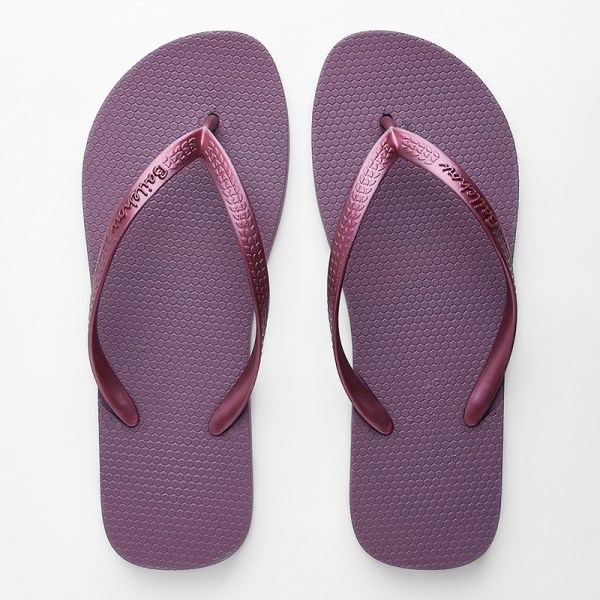 Lilla og svarte, størrelse 40, dame smale flip flops