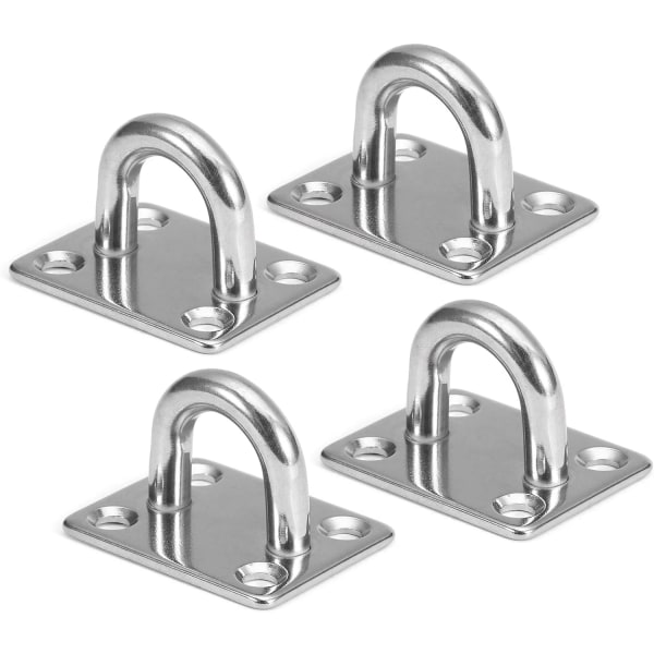 M8 Heavy Duty Eye Shield Plate, 304 Rustfritt Stål Avlang Eye Shield Plate, U-formet krokspenne (4 stk, 8 mm)