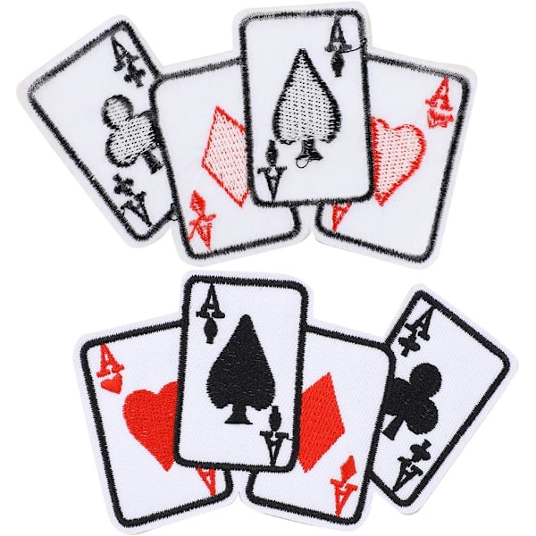 5 st Poker Ess-lappar, Strykbara Pokerkort Emblem Applikationer