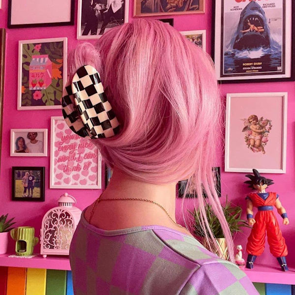 Checker Claws Sköldpadds Barrettes Klo Klämmor för Kvinnor No-Slip Gr