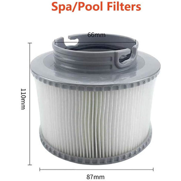 2 stk. MSPA FD2089 Spa-filterpatron, filterpatron til swimmingpool