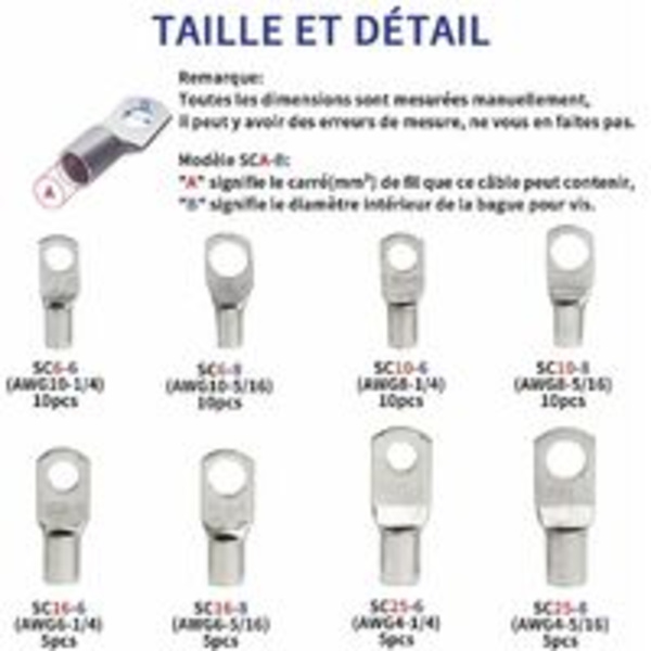60 stk elektriske terminaler bolthull fortennet kobber SC-kontakter