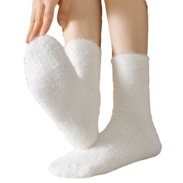 Valkoinen ja musta 4-osainen set, minkkisametti naisten mukavat sukat