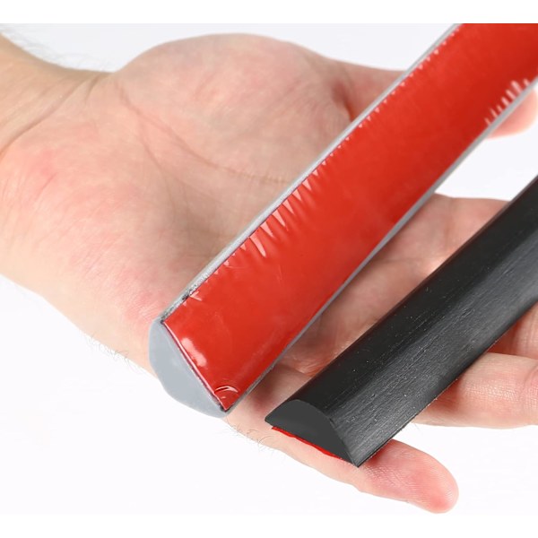 Flexibel duschtröskel, torr våt separation vattentät remsa, köksbänk badrum tröskel vattentätt barriärskydd Black 0.5m