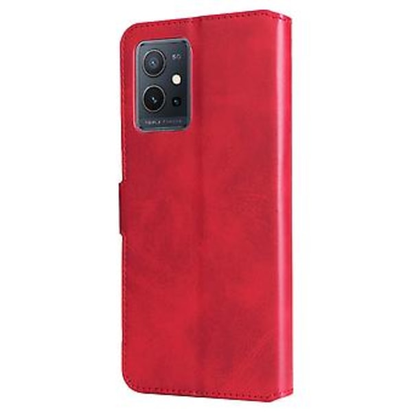 Læderetui til vivo Y55 5G / Y75 5G / T1 5G Red