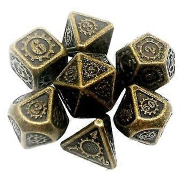 7 stk./pakke Polyhedral Zinklegering til Drageskæl DnD RPG Brætspil Terninger (02) 2