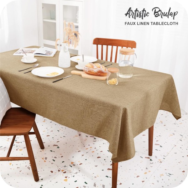 Mörk linne - Rektangulär fläckbeständig linneduk Vattenp