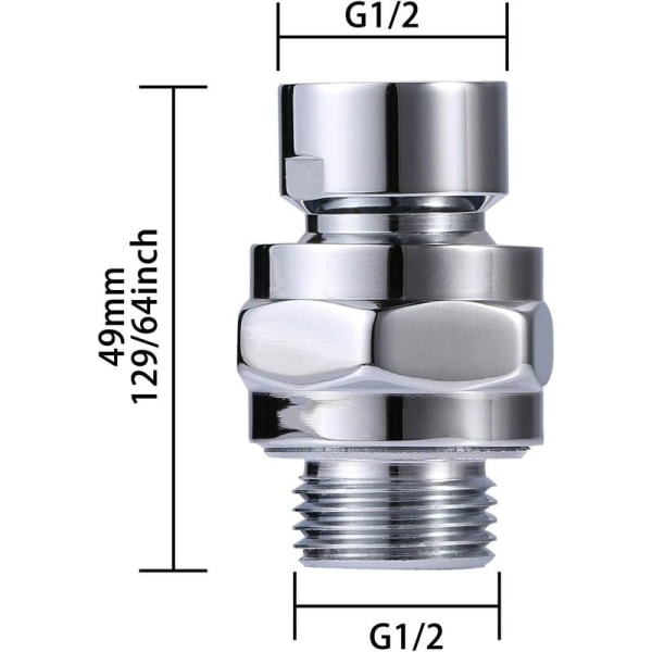 BET Connect til bruserarm bruserkonnektor drejeled adapter justerbar