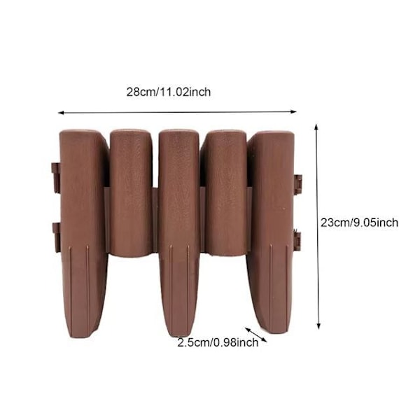 Palisade Havekant, Brun, 5stk