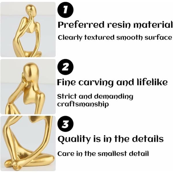 Moderne Tenker Resin Statuer, 2 Stykker Abstrakt Tenker Statue, G