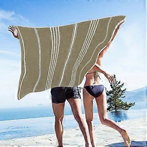 Fint Fiber Strandhåndklæde Let Badehåndklæde Sand Strandtæppe Rejse Svømmepøl Multifunktionelt Håndklæde 90x180 cm