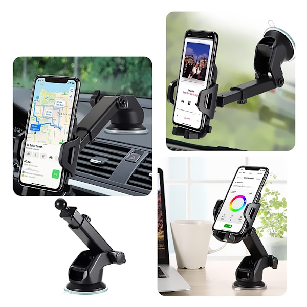 Mobiltelefonholder for frontrute / dashbord for