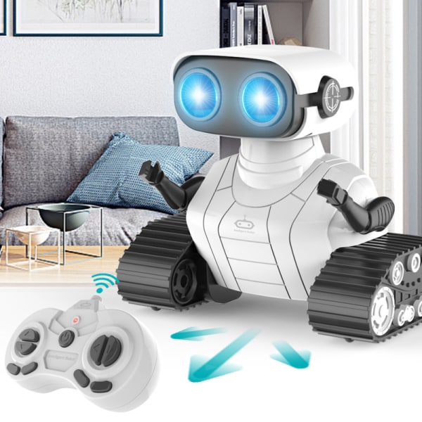 Robotleksak för barn, 1 styck laddningsbar vit robot, fjärrkontroll