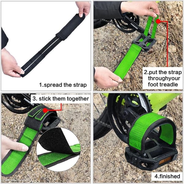 1 Par Sykkelpedalstropper Pedal Tåclips Stropper Tape for Fast G