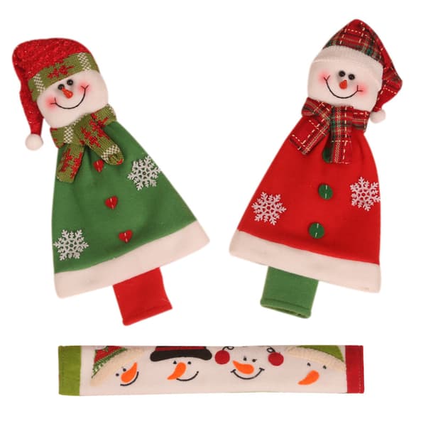 3 stk. Julekøleskabsgreb Snowman