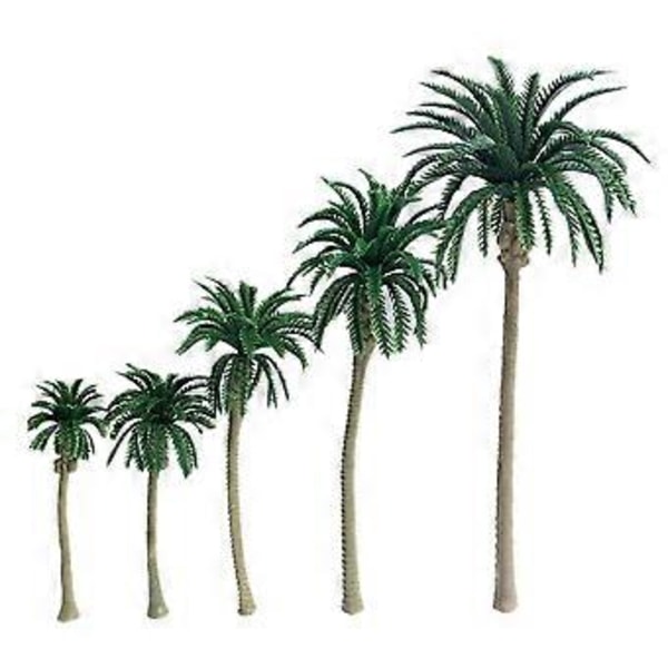 10 STK./Sæt Simulation Kokospalme Træmodel Plast Mini Palm Tree Scenery DIY Layout Rekvisitter Mikrolandskabsindretning Økologisk Sandbordsmodel Figur (Gre