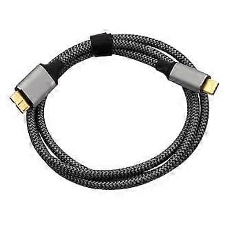 5 Gbps Hårddiskkabel Typ C Hane till MicroB Data Synkroniserings- och Laddningskabel för Extern Hårddisk Svart Black A