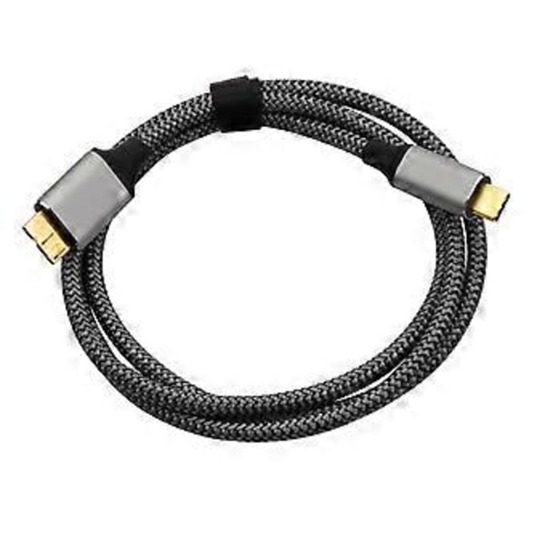 5Gbps Harddisk Kabel Type C Hann til MicroB Data Synkroniserings- og Ladekabel for Ekstern Harddisk Svart Black A