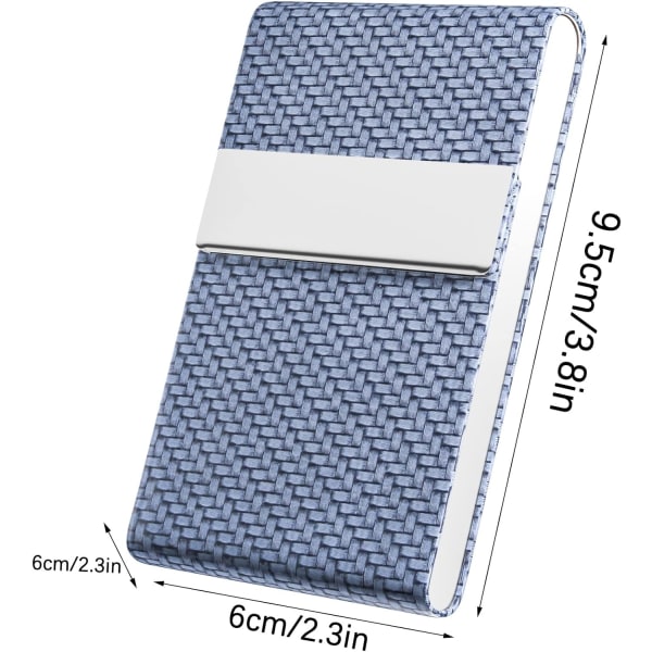 Blue - Business Card Holder for Men and Women in Stainless Steel