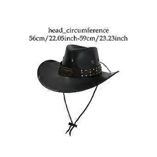 Cowboy Hat Dame Solbeskyttelseshat til Sceneoptræden Kostume Rekvisitter Shopping (Sort)