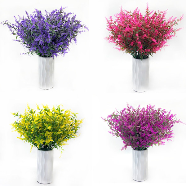 Pakke med 20, lilla PCS kunstige blomster lavendelbuket - Floc