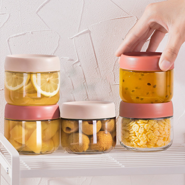 2-pack 300 ml glasburkar för overnight oats med glaslock, lämpliga för overnight oat-sallad, frukt-yoghurtpudding, med tät skruvlock
