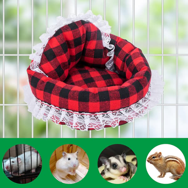 Hamster seng blonderkant rutete design varm julehamsterhus C