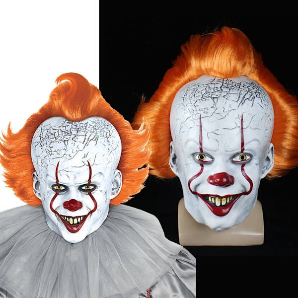 Halloween-naamio IT Pennywise aikuisille, pelottava naamiaisasu klovni