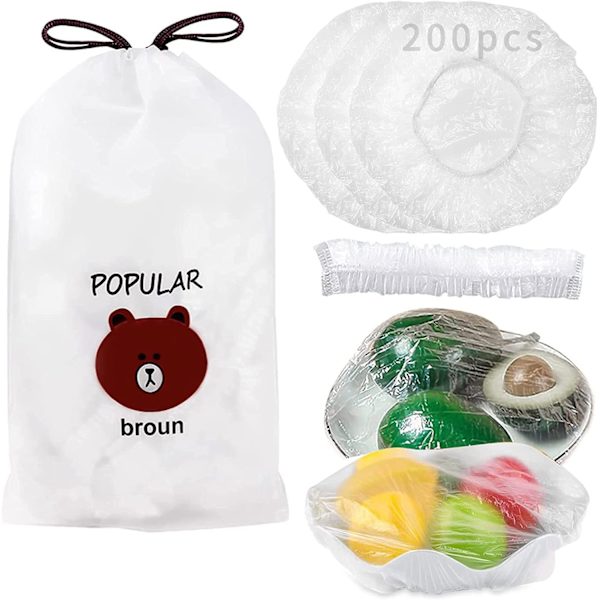 Bevaringsväskor 200 Matförvaringslock Plast Återanvändbara Förseglade B