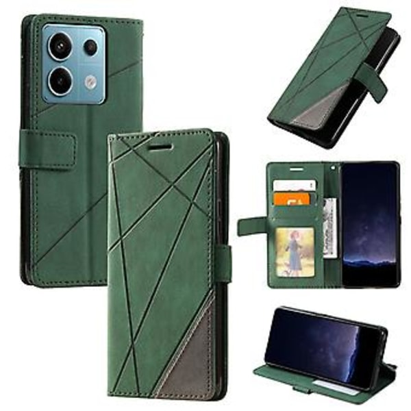 Skinnflettet Lærveske For Xiaomi Redmi Note 13 Pro 5G