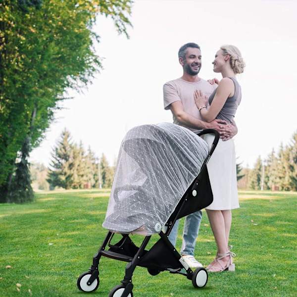 Hvit universell babymyggnetting for barnevogn, bærebag, paraply