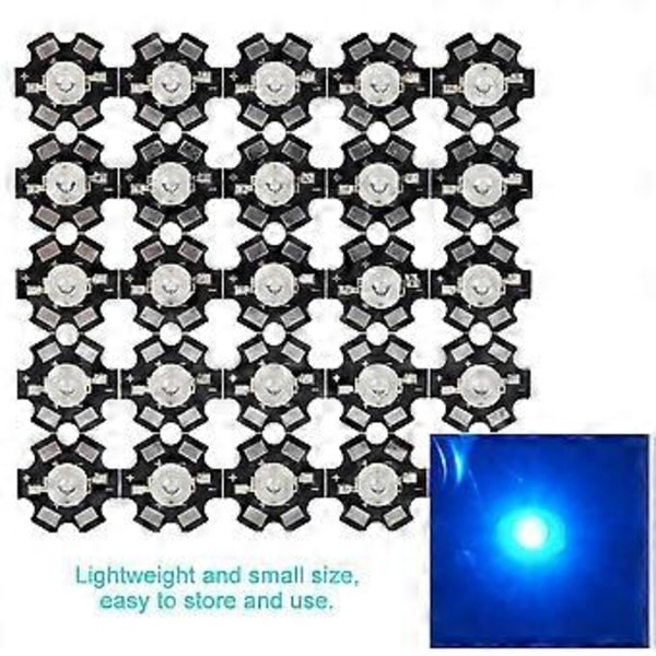 3W High Power LED Lampe Perler Emitter Diode Chips til DIY Belysningsarmaturer Blå
