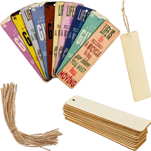 24 Pack Wood Blank Bookmarks Tee-se-itse puinen käsityö Kirjanmerkki Unfinishe