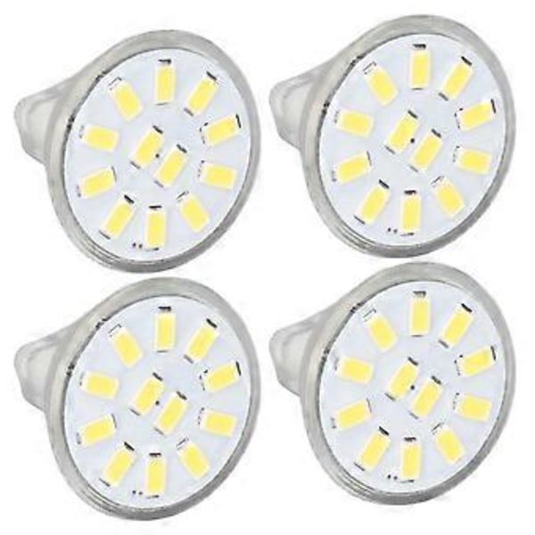 4 kpl/setti MR11 LED-spottivalopolttimo kaksoisneulakannalla 360° lämmönpoisto 3W 12 LED-lamppu Kylmä valkoinen