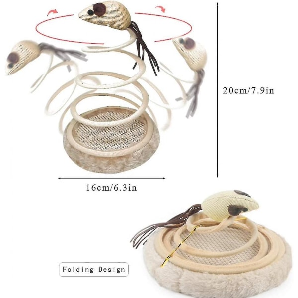 Interaktivt kattelegetøj, kattelegetøj med spiralfjederplade