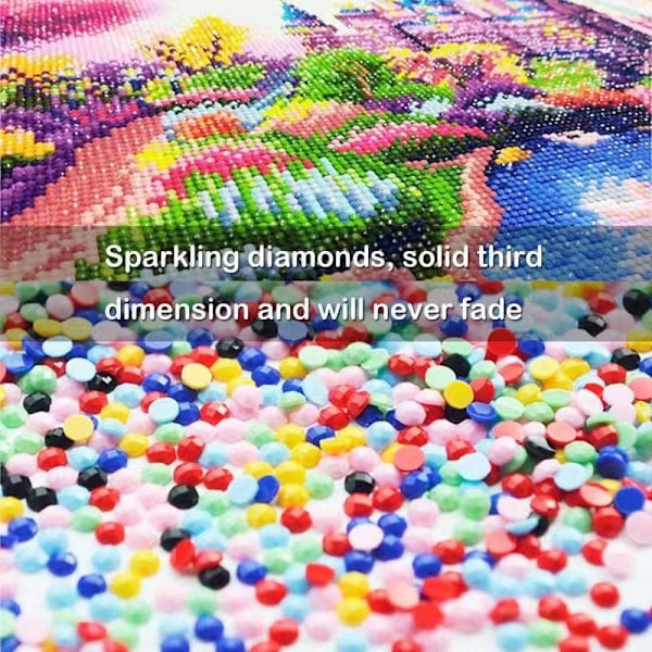 40X30cm 5D Diamantmaleri Kit, DIY Diamantkunstmaleri til Adu