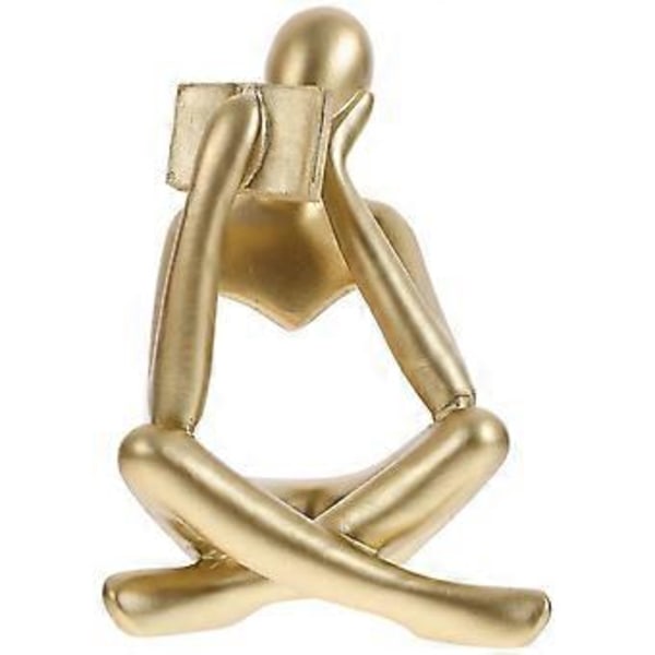 Abstrakt Hushållsdekoration Minimalism Läsande Man Staty Bords Resin Hantverksdekor