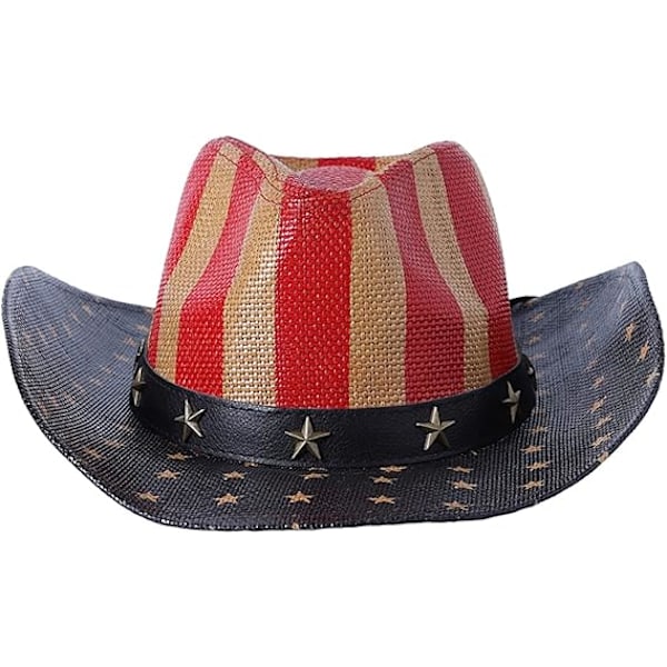 Cowboyhatte, Klassisk Amerikansk Flag Sommer Solhat Western Cowboy