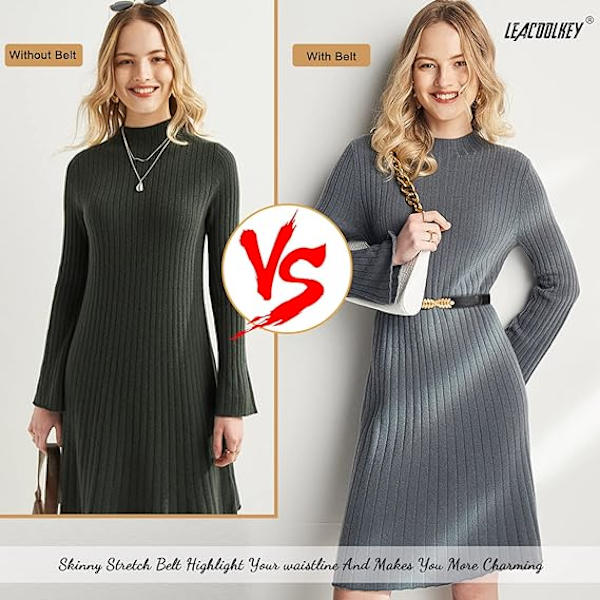 Dam Skinny Elastiskt Midjebälte Stretch Retro Bälte för Klänning Fa