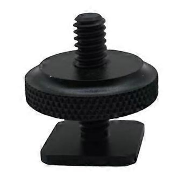 Metal Hot Shoe Adapter til DSLR-kameraer med 1/4 tomme skrue, stærk og pålidelig stativpladeskrue til langvarig brug, sort Black