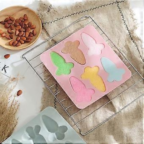 Kakkumuotit 6-koloinen Porkkana Silikonimuotti Kakun Koristelutyökalu Cupcake Jälkiruoka Suklaa Fondant Muotti (Pinkki)