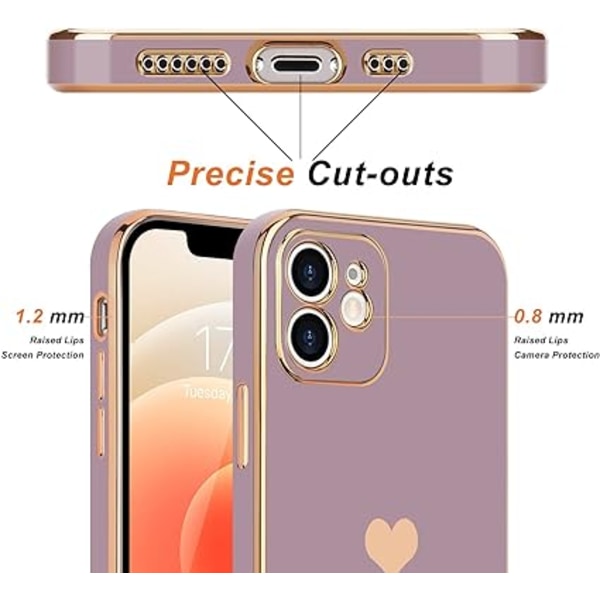 (Lavande)Coque Compatible avec iPhone 12 en Silicone Galvanisé O